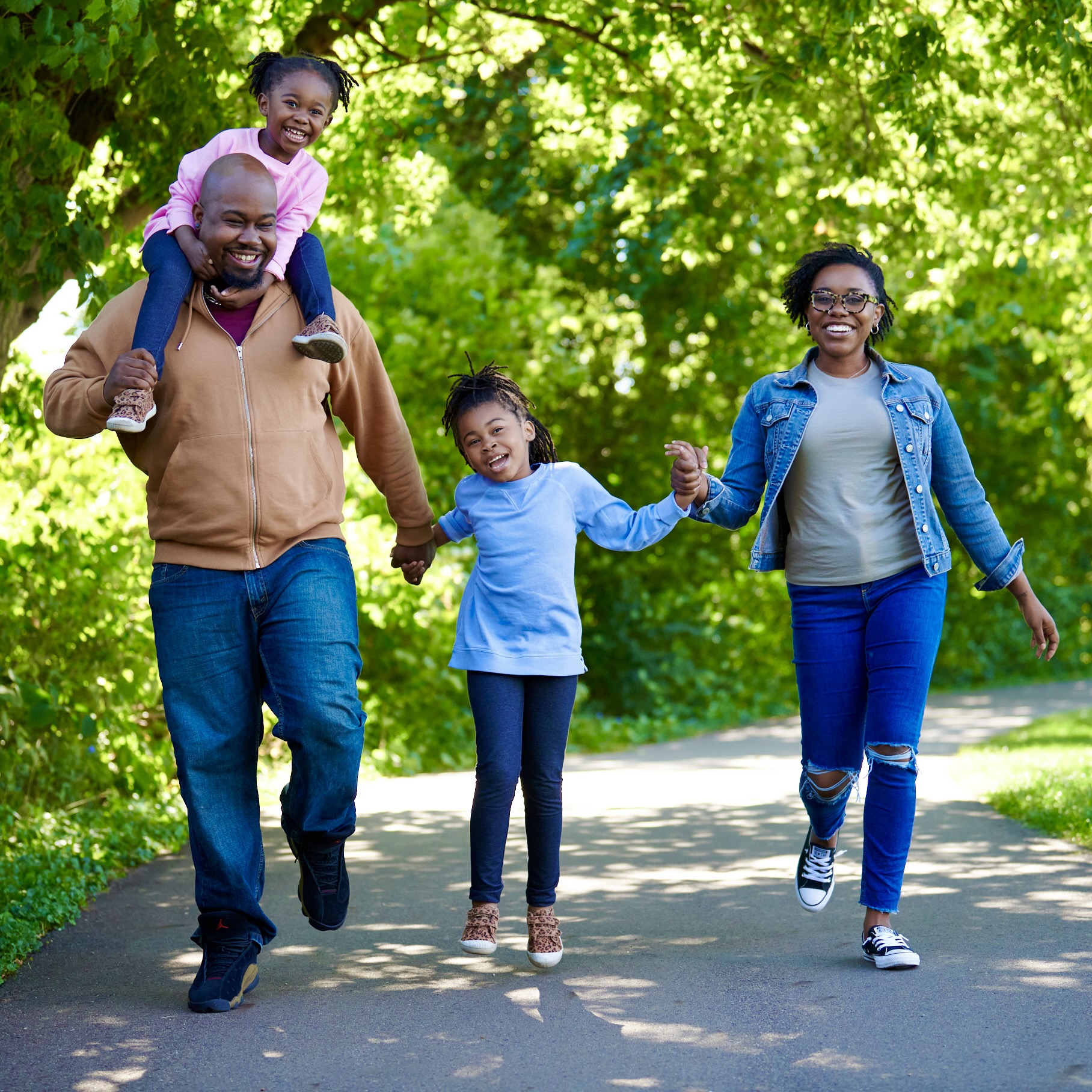 Family taking a walk together